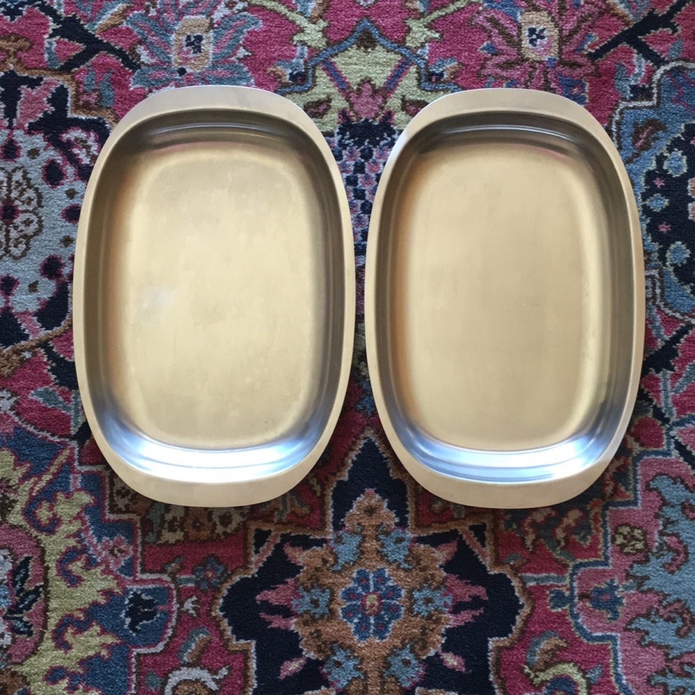 Mid century modern Cultura stainless steel serving trays